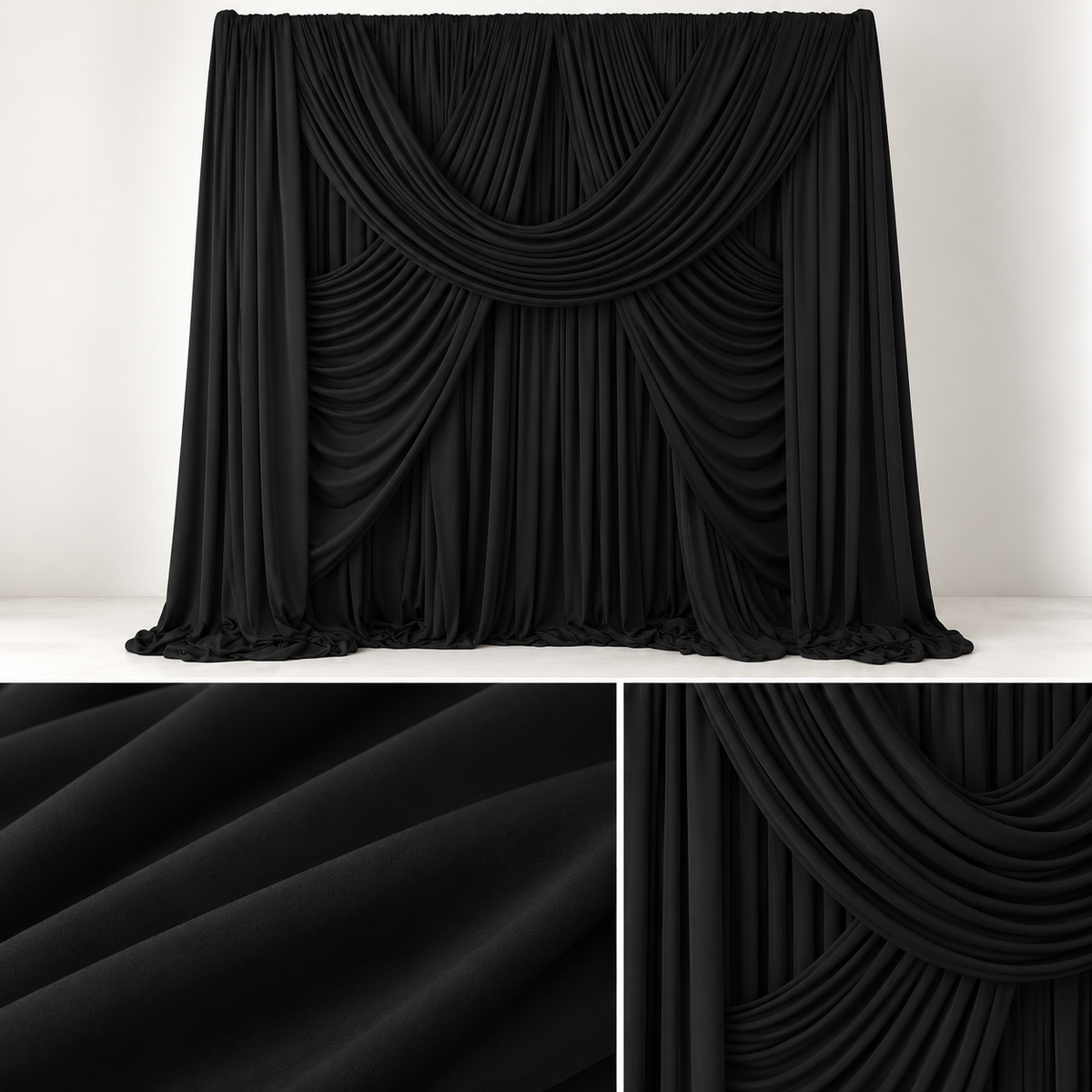 Black drape setup